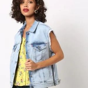 New Vanilla Star distressed denim jacket..